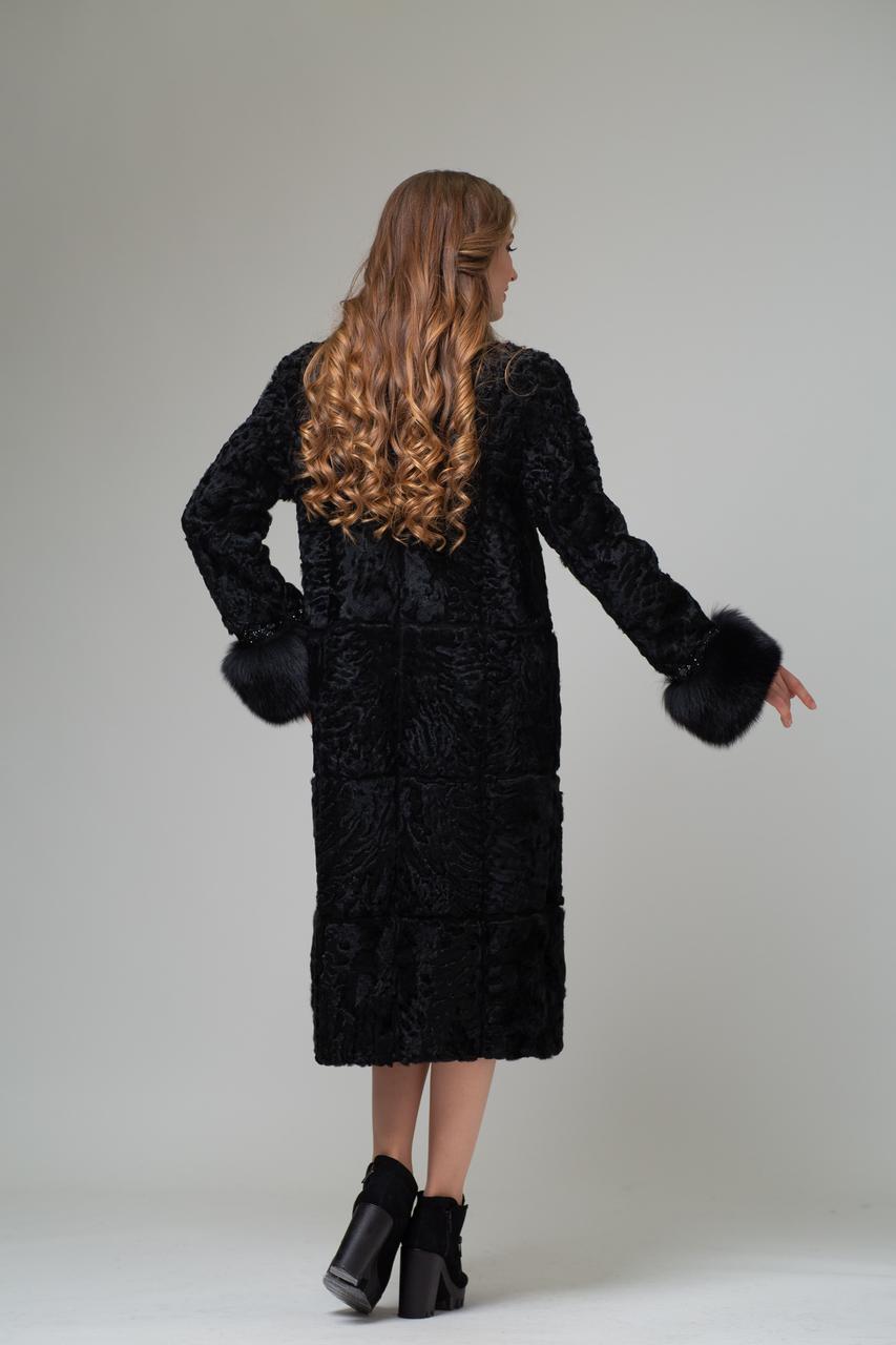 Пальто из меха каракуль MissLora Милана черный - фото 2 - id-p1020736853