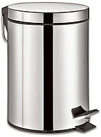 Відро для сміття з педаллю 3 л хромоване урна з відкидною кришкою