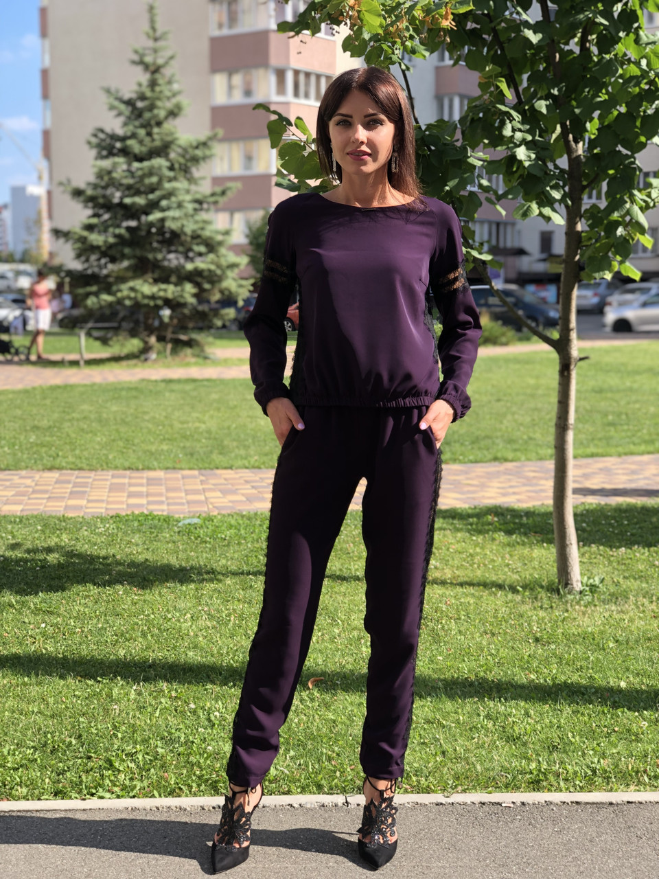 Жіночий костюм з костюмної тканини Poliit 7144