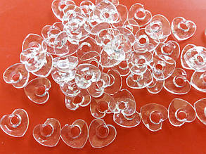 Підвіски "Серце" прозорий 15 мм 500 грамів