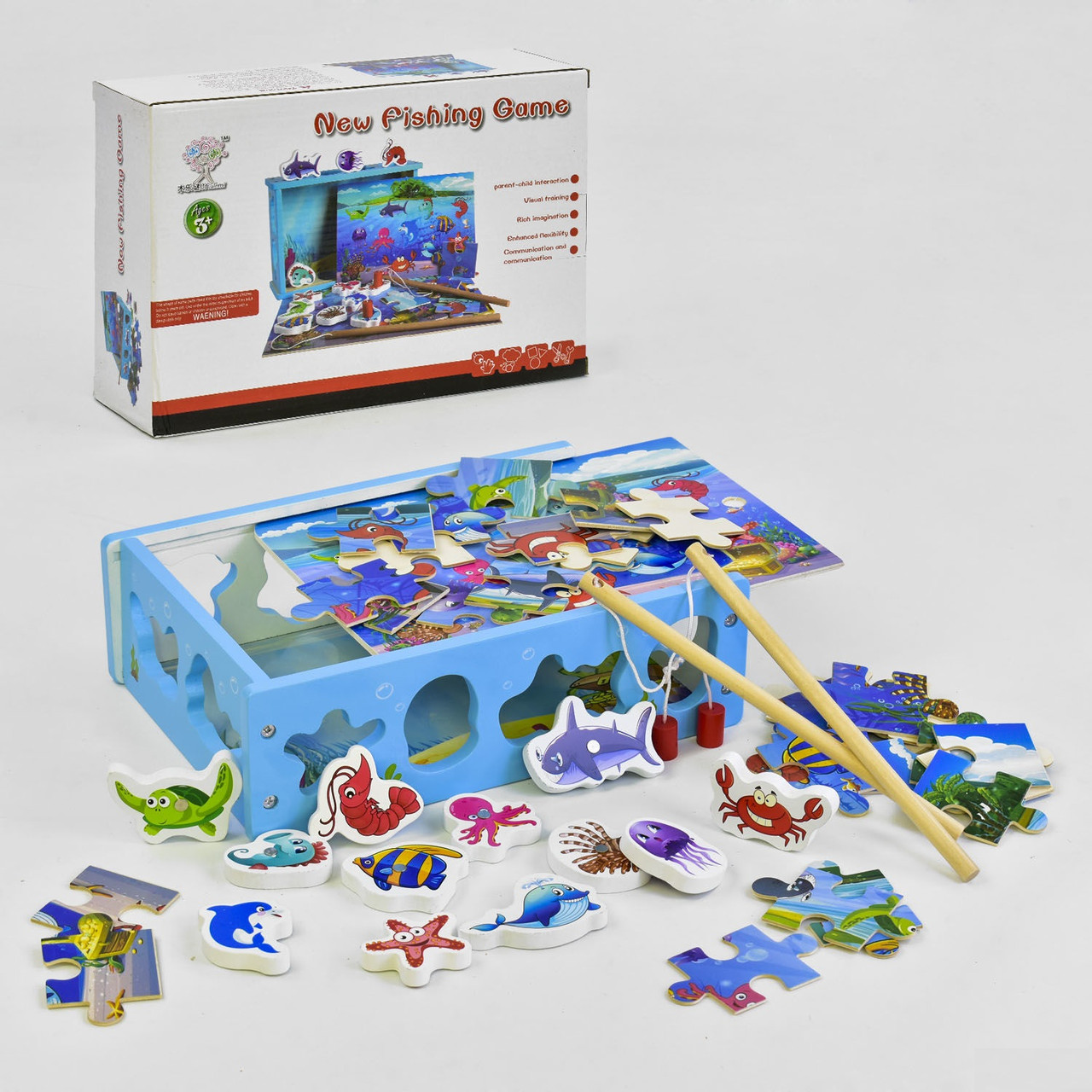 Дерев'яна Рибалка 3 в 1