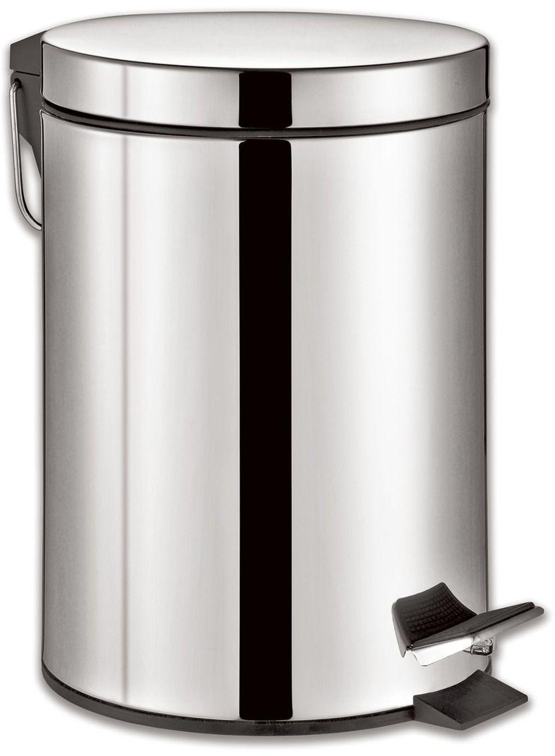 Відро для сміття з кришкою та педаллю 5 л неіржавка сталь хромоване покриття
