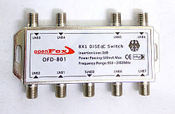 DiSEqC 1.1 8x1 OpenFox OFD-801 — комутатор (перемикач) для супутникової антени