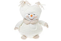 Мягкая игрушка Снеговик в мохнатой шапке 28см, цвет - белый с бежевым, в упаковке 1шт. (823-834)
