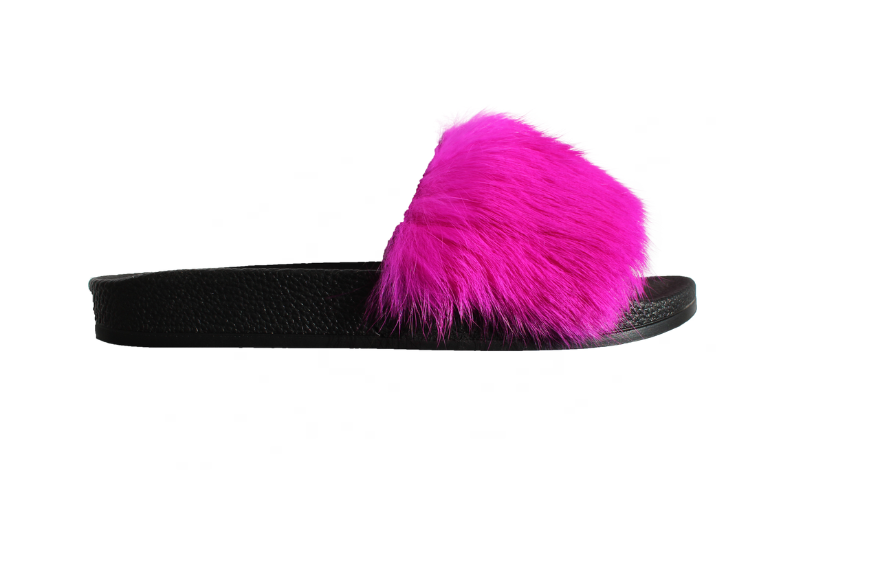 Шлепанцы с мехом кролика With needles 39 25 см Фуксия РО-390
