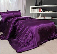 Атласный фиолетовый комплект постельного белья