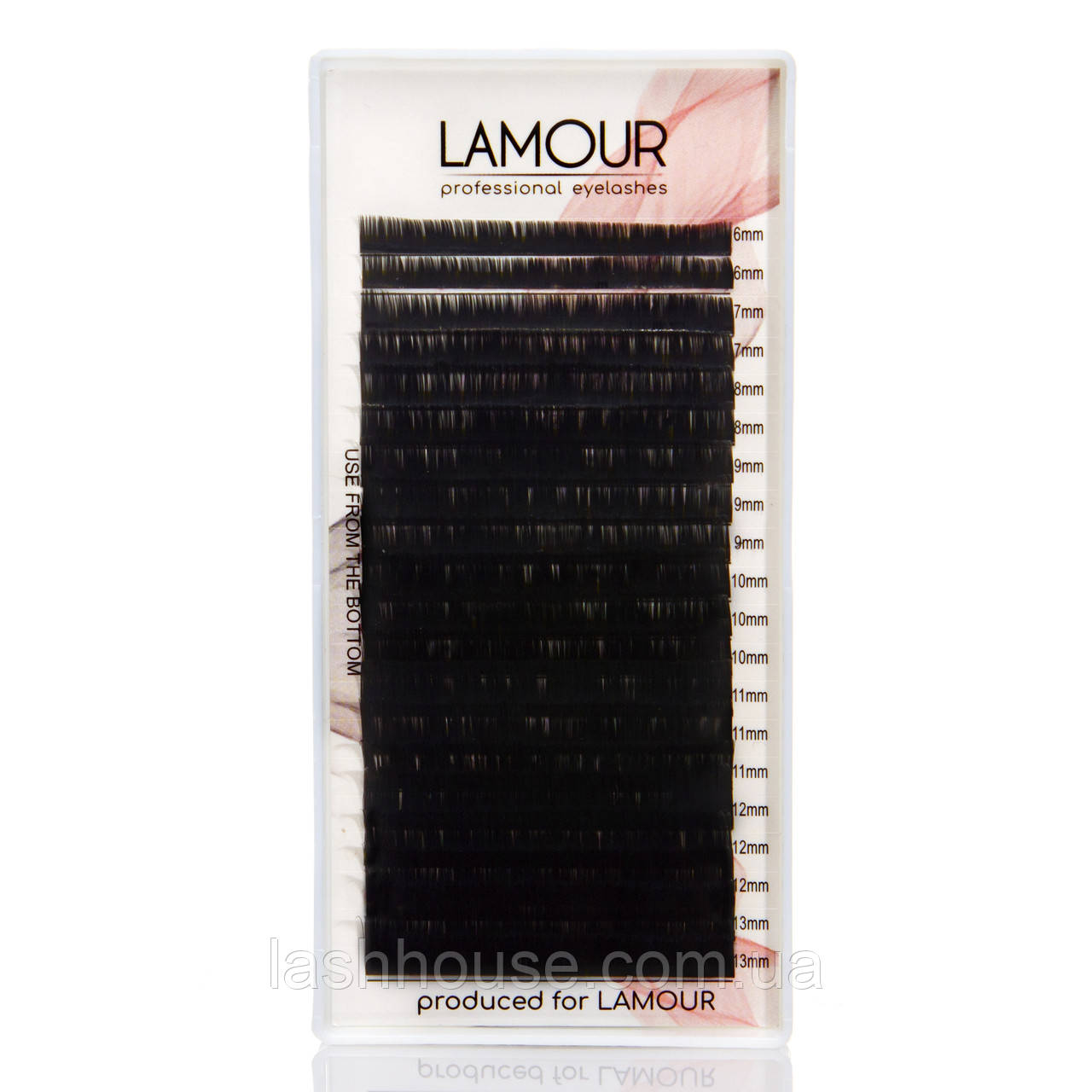 Вії чорні lamour [розтяжка 6-13 мм] (20 ліній)
