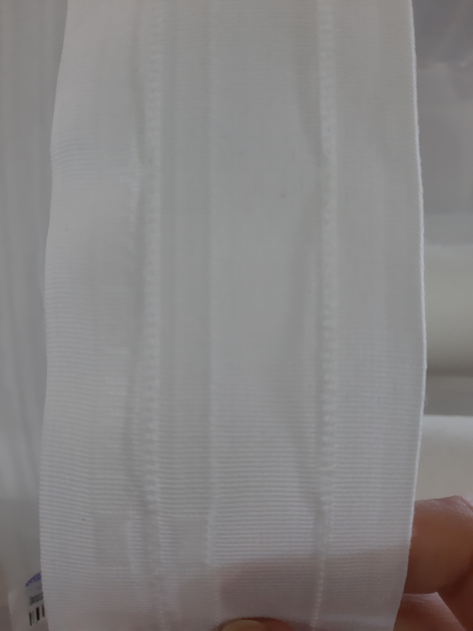 Тасьма шторна біла шир. 60 мм, складка 1:3 бантування (боб 50 м)