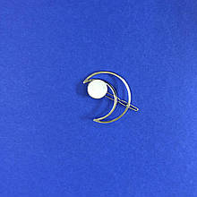 Шпилька для волосся металева срібляста у формі Місяця