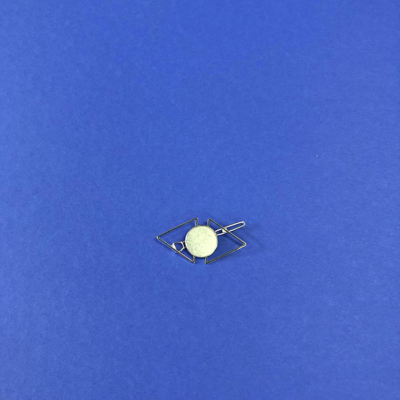 Шпилька для волосся металева срібляста у формі Ромба, фото 1