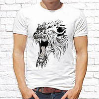 Чоловіча футболка з принтом Грозний вовк Push IT