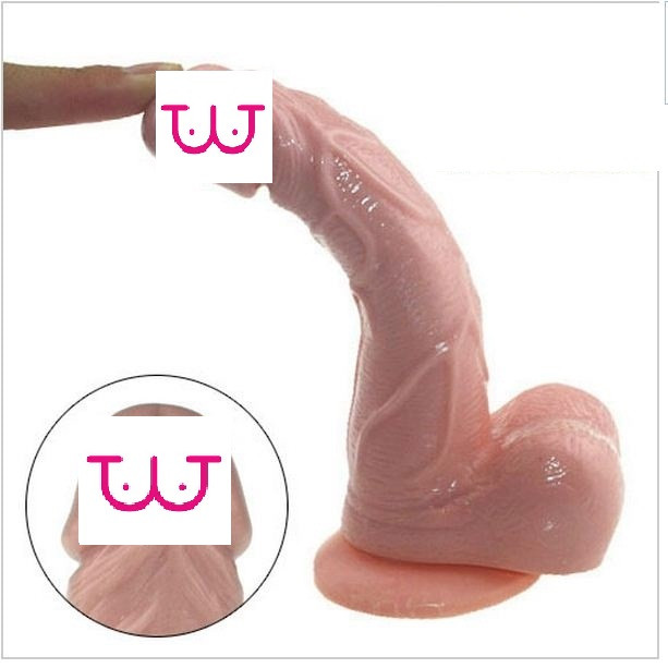 Реалістичний пеніс на присоску Ribs 14 см, фото 1