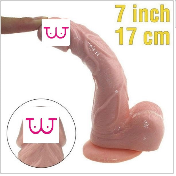 Пініс із яєчними на присоску 17 см Favorite, фото 1