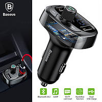 FM трансмиттер Baseus S-09a 2xUSB Bluetooth 5.0 микрофон (аналог Roidmi 2s/3s)