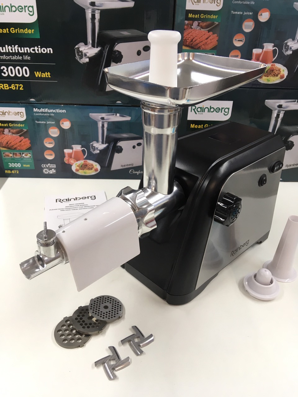 Електром'ясорубка + парасолька RAINBERG RB-672/6304 (4 шт./яский), фото 1