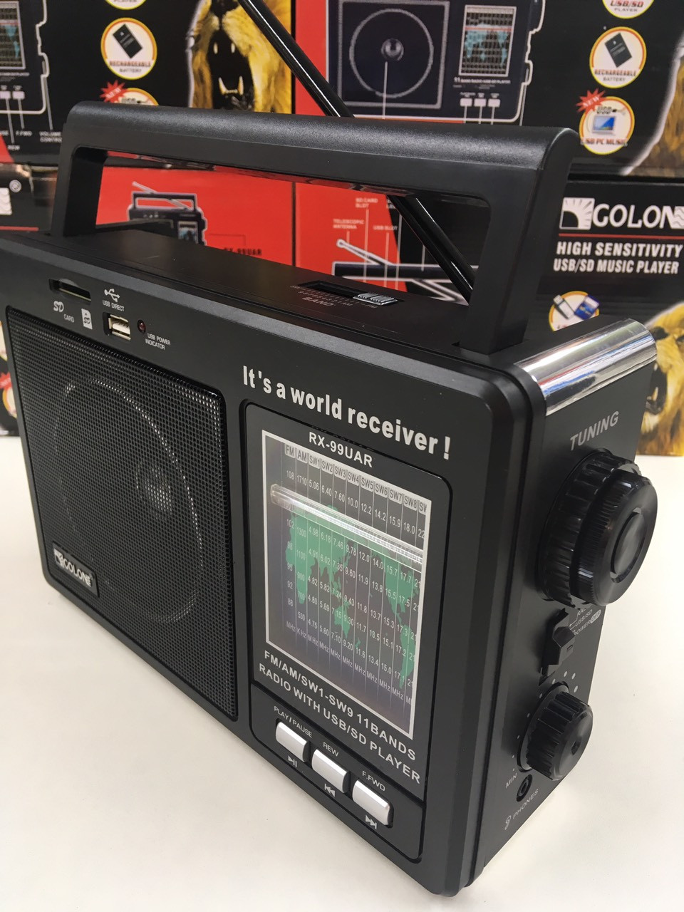 Радіоприймачі-GOLON-RX-99/ 3920 USB+SD (16 шт./яский)