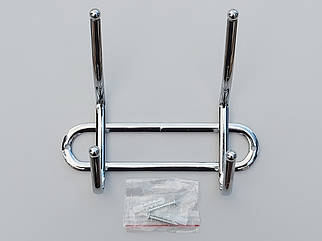 Довжина 16 см. Вішалка ВНК2 настінна метал в хромованому покритті на 2 гачка