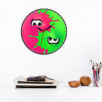 Годинник Смайлики Годинник настінний Годинник кварцовий Різнобарвний годинник Змішний годинник Годинник з Глазами Годинник для дітей 30 см