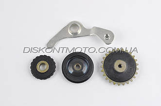 Ролики натяжника ланцюга ГРМ Delta/Alpha (3 ролики, важіль) JS