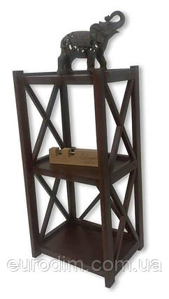 Етажерка дерев'яна (стелаж) Елегія 83*40*30 темний горіх, фото 3