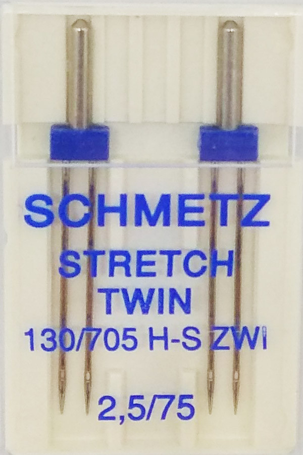Подвійна голка для стрейчу Schmetz №2,5/75 (Дві подвійні голки в пластині)