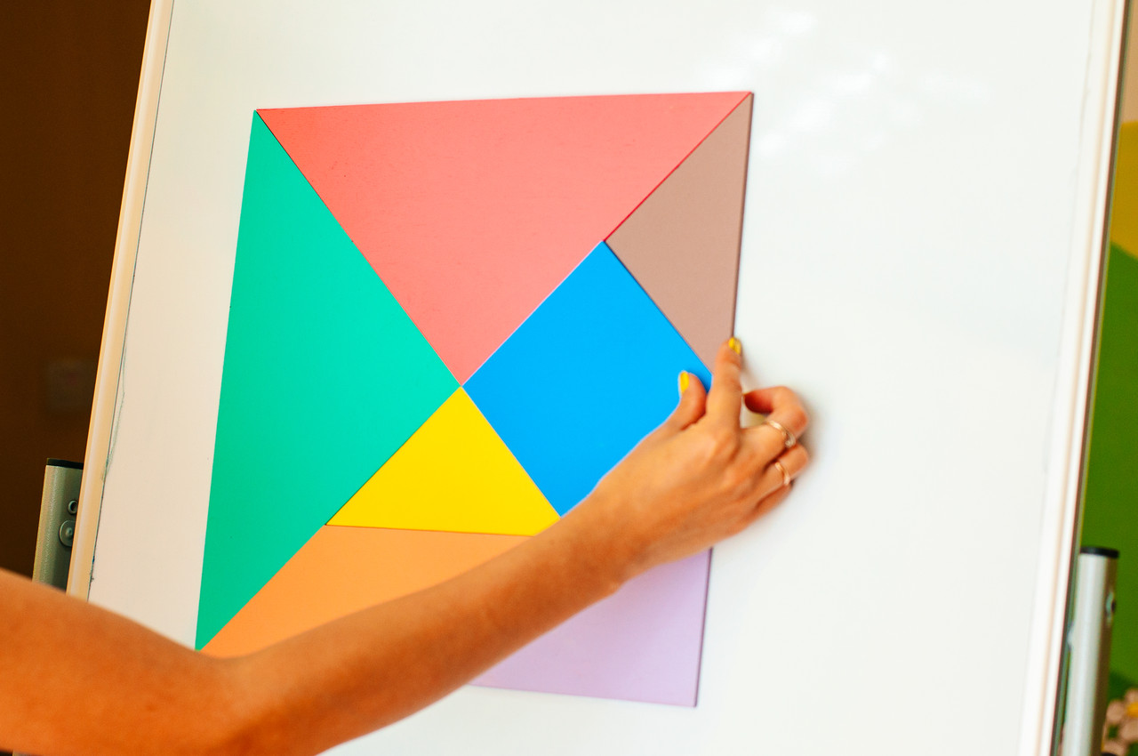 Танграм кольоровий на магнітах 35 см., фото 1