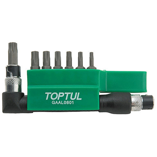 Toptul Набір біт TORX TOPTUL 1/4" T10H-T40H + Р-обр. перехідник 8ед. GAAL0801