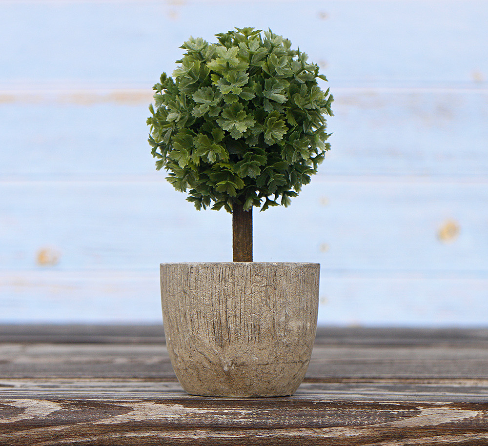 Самшит-куля на стовбурі в горщику малий полістоун h14см Гранд Презент 3331200-3 шар П., фото 1