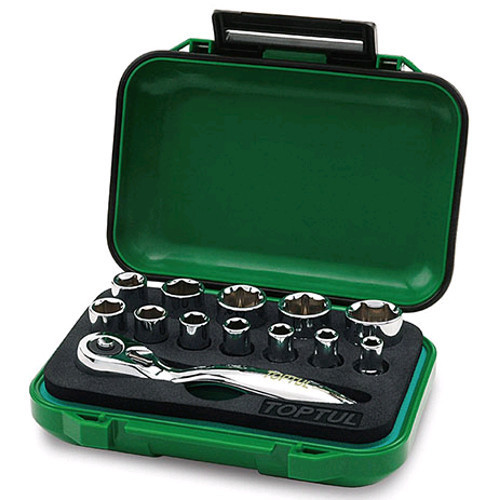 Toptul Набір головок з тріскачкою TOPTUL 1/4" 13ед. GABW1301