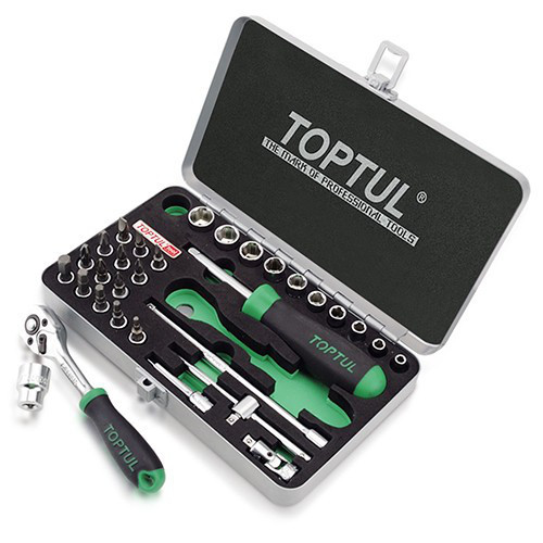 Toptul Набір головок з тріскачкою TOPTUL 1/4" 31ед. GCAD3101
