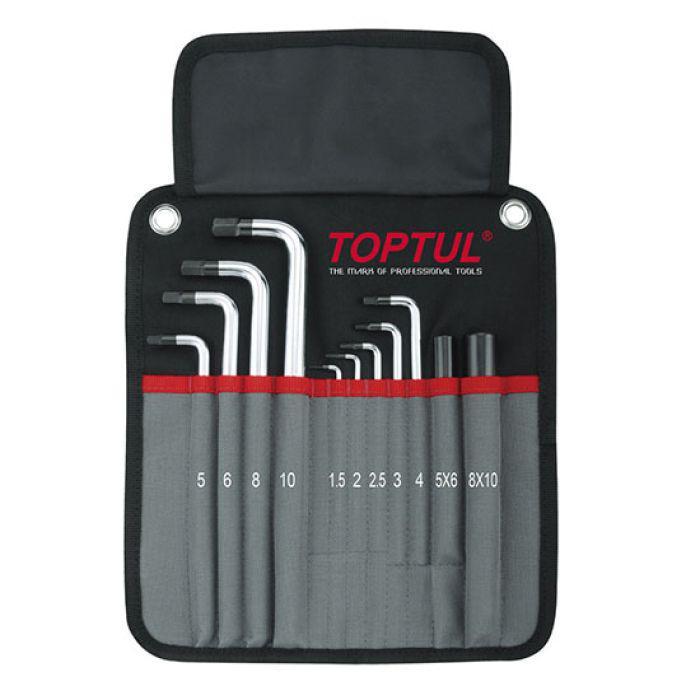 Toptul Набір шестигранних ключів з кулею TOPTUL 1,5-10мм 11ед. супердлинных в чохлі GPAQ1101