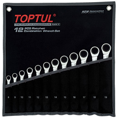 Toptul Набір комбінованих ключів трещоточных TOPTUL 8-19мм 12ед. в чохлі GPAQ1202