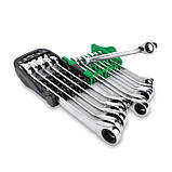 Набір ключів трещоточных реверсивних TOPTUL 8-19мм 10 од. на холдере GSAQ1001, фото 2