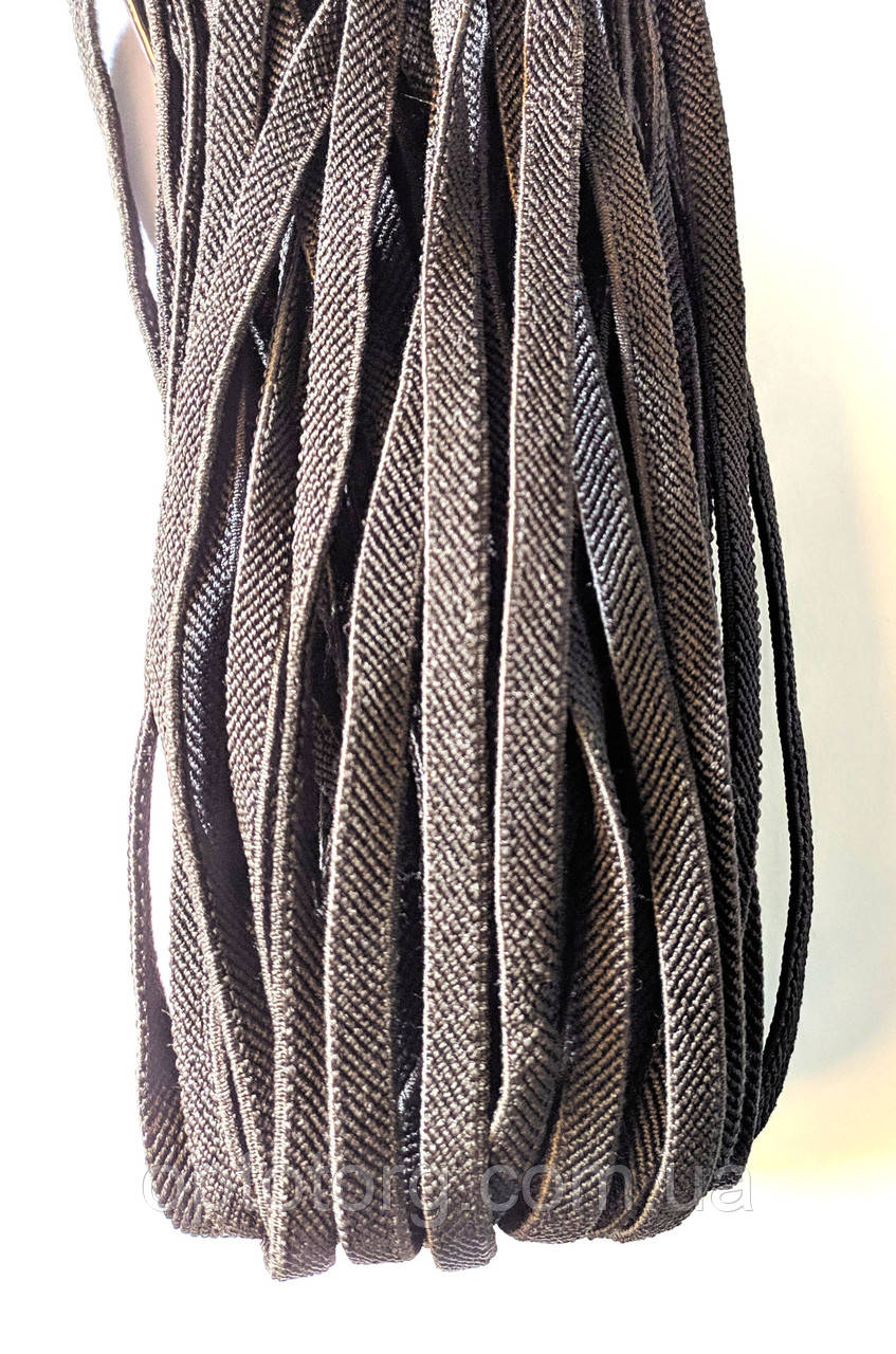 Шнурки плоскі Сірі гумові 100см