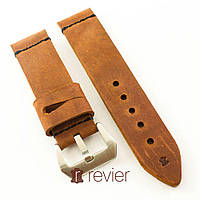 Ремінець для наручних годинників Revier ручної роботи з натуральної італійської шкіри цегляного кольору 22,