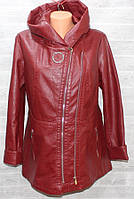 Куртка жіноча полубатальная кожзам, розміри 50-60 (2 кол.) "MEGANE" купити недорого від прямого постачальника