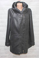 Куртка женская удлиненная полубатал кожзам, размеры 50-60 "MEGANE" купить оптом в Одессе на 7 км