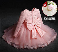 Нарядное персиковое платье для девочки 2-4 лет