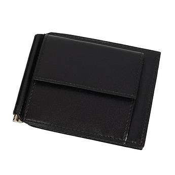Чорний чоловічий шкіряний затиск для грошей Canpellini 073-1 black