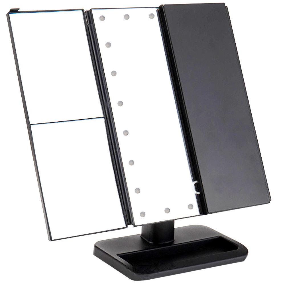 Дзеркало для макіяжу потрійне Superstar Magnifying Mirror з LED-підсвіткою прямокутне зі збільшенням ОПТ