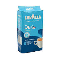 Итальянский кофе без кофеина молотый в вакуумной упаковке Lavazza Dec Classico, 250г, купаж арабики и робусты