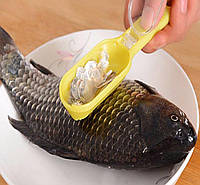 [ОПТ] Нож для чистки рыбы от чешуи с контейнером и ножом для потрошения рыбочистка Fissman