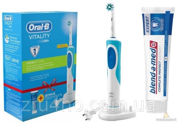 Електрична зубна щітка Braun Oral-B Vitality, D12.513+зубна паста