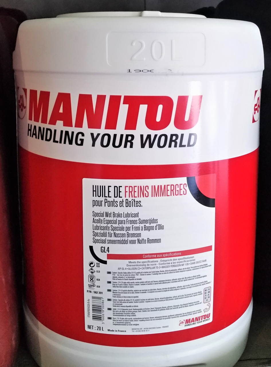 Олія MANITOU для мокрих дискових гальм GL-4 (20 л) 582391 HUILE FREIN IMMERGE