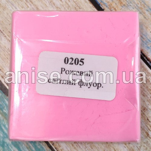 Полімерна глина Пластишка, No0205 світло-рожевий флуоресцентний, 75 г/Полімерна глина Пластівка, No0205 рожів