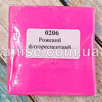 Полимерная глина Пластишка, №0206 розовый флуоресцентный, 75 г / Полімерна глина Пластішка, №0206 рожевий флуо