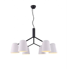 Люстра  6 білих плафонів скло Е14  Лофт арт-хаус