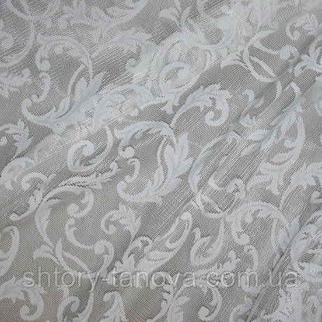 Ткань Тюль с рисунком Вензель Маура Ваниль-Крем | Гардинное полотно тюль сетка - фото 1 - id-p110170150
