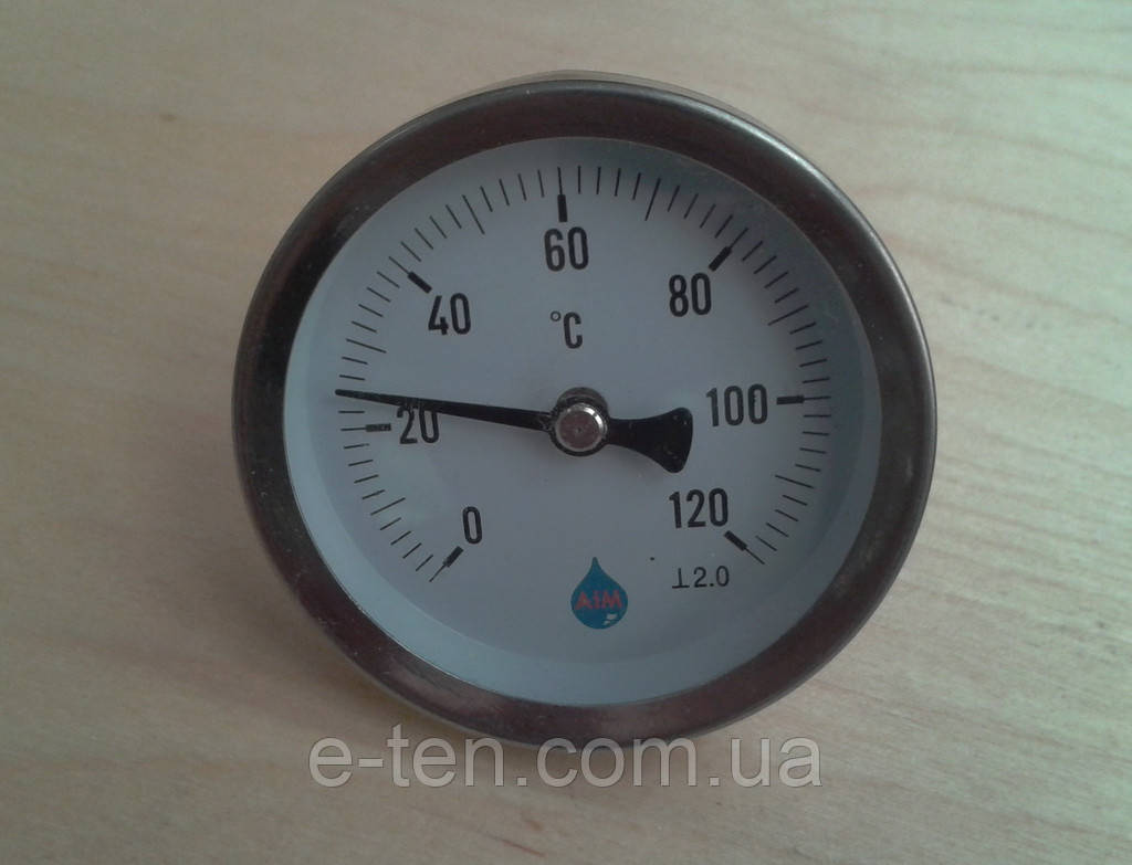 Термометр биметаллический трубчатый AIM Ø63мм от 0 до 120°С, гильза L ...