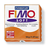 Фімо Софт Жовтогарячий, Мандарин No42, 56 г, полімерна глина, Fimo Soft, 8020-42